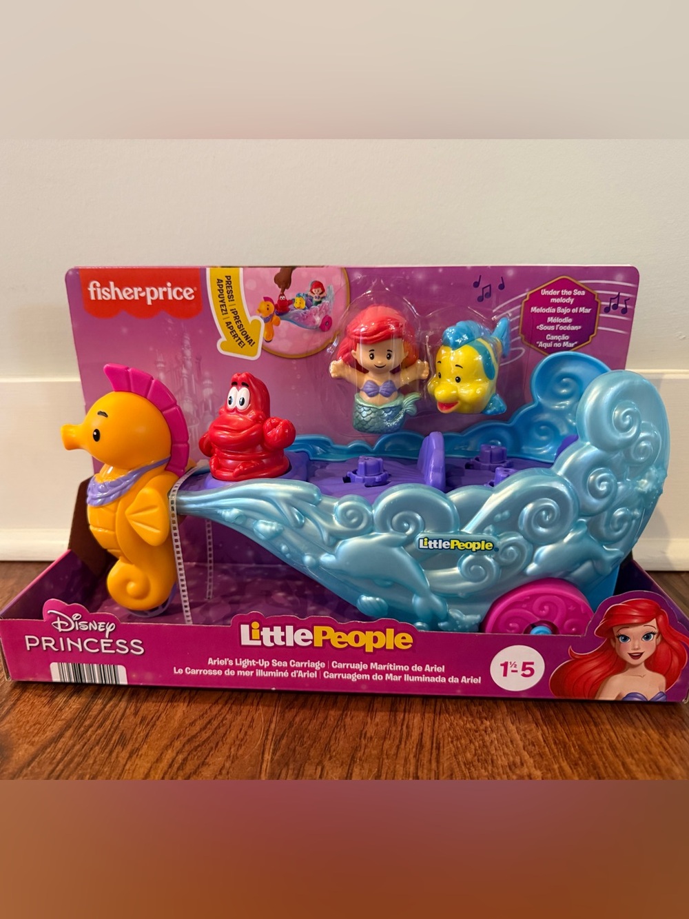 Disney Princess Ariel  Light-Up Sea Carriage Little People Musical Vehicle